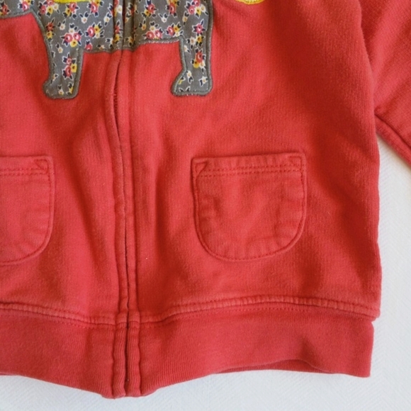 carter's floral elephant zip-up hoodie sweatshirt 18 months baby girl - Picture 5 of 8